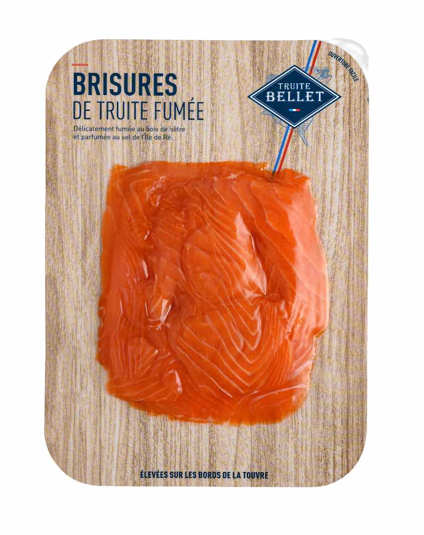 Truite fumé ( filet entier, tranchée et brisures) truite fraîche (pavé) : photo du produit rappelé le 23/05/2025