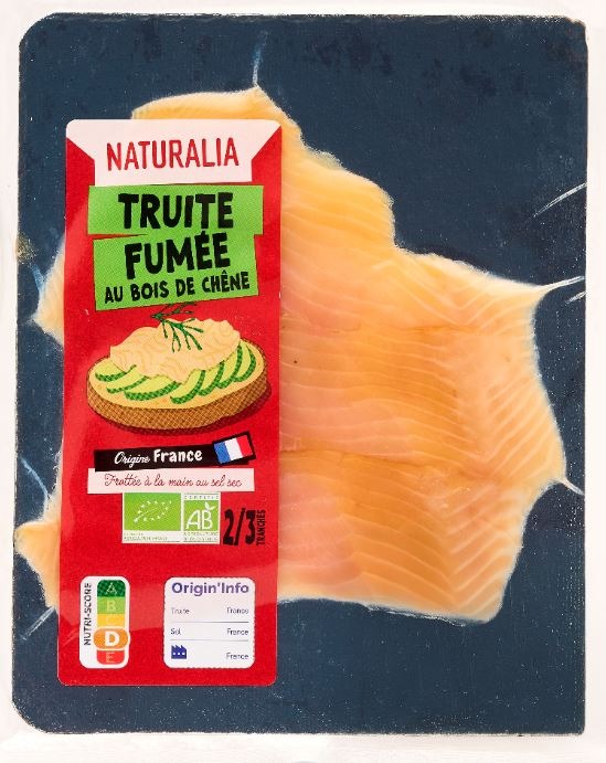Truite fumée biologique - origine France Naturalia : photo du produit rappelé le 14/08/2026