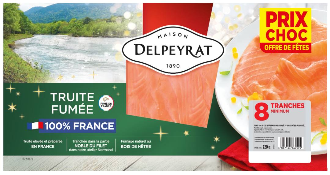 Truite fumee Delpeyrat : photo du produit rappelé le 23/12/2025
