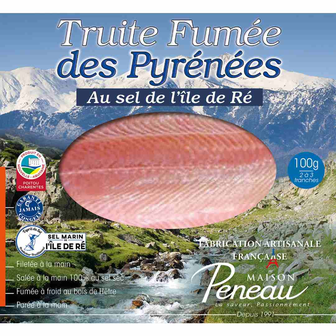 Truite fumée des pyrénées au sel de l'ile de ré (100g) Maison Peneau : photo du produit rappelé le 03/10/2023