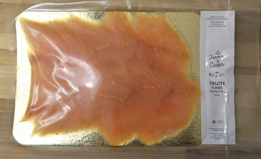 Truite fumée Ferme du Ciron : photo du produit rappelé le 15/02/2024