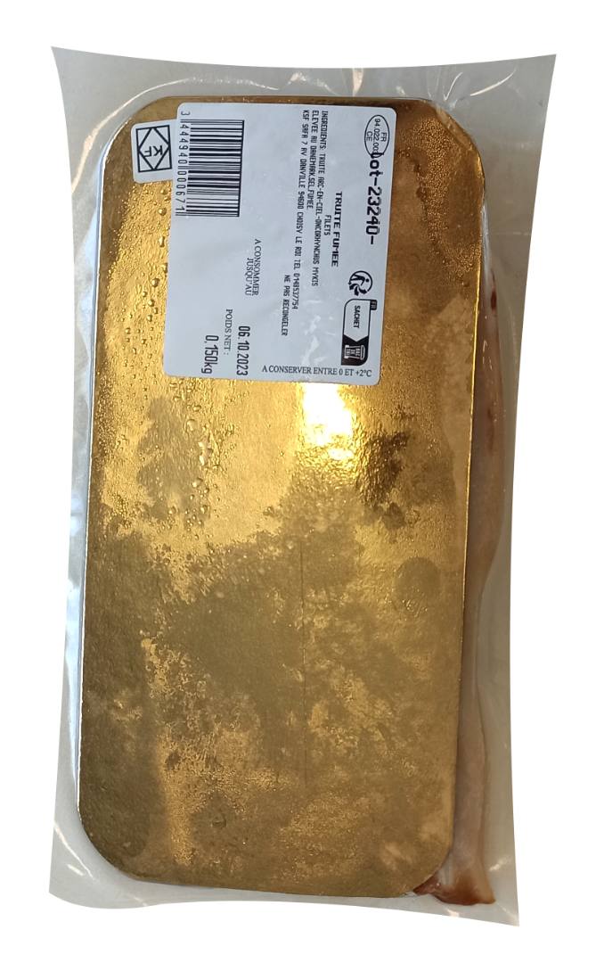 Truite fumee filet 150g Sans Marque / Safa : photo 3 sur 3 du produit rappelé le 15/09/2023