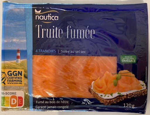Truite fumée ggn (4 tranches) Nautica : photo du produit rappelé le 10/07/2026