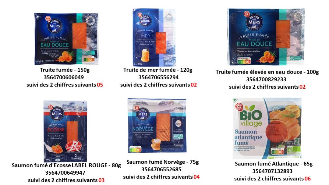 Truites fumés - saumons fumés en tranches Ronde des Mers - BIO Village : photo du produit rappelé le 08/10/2024