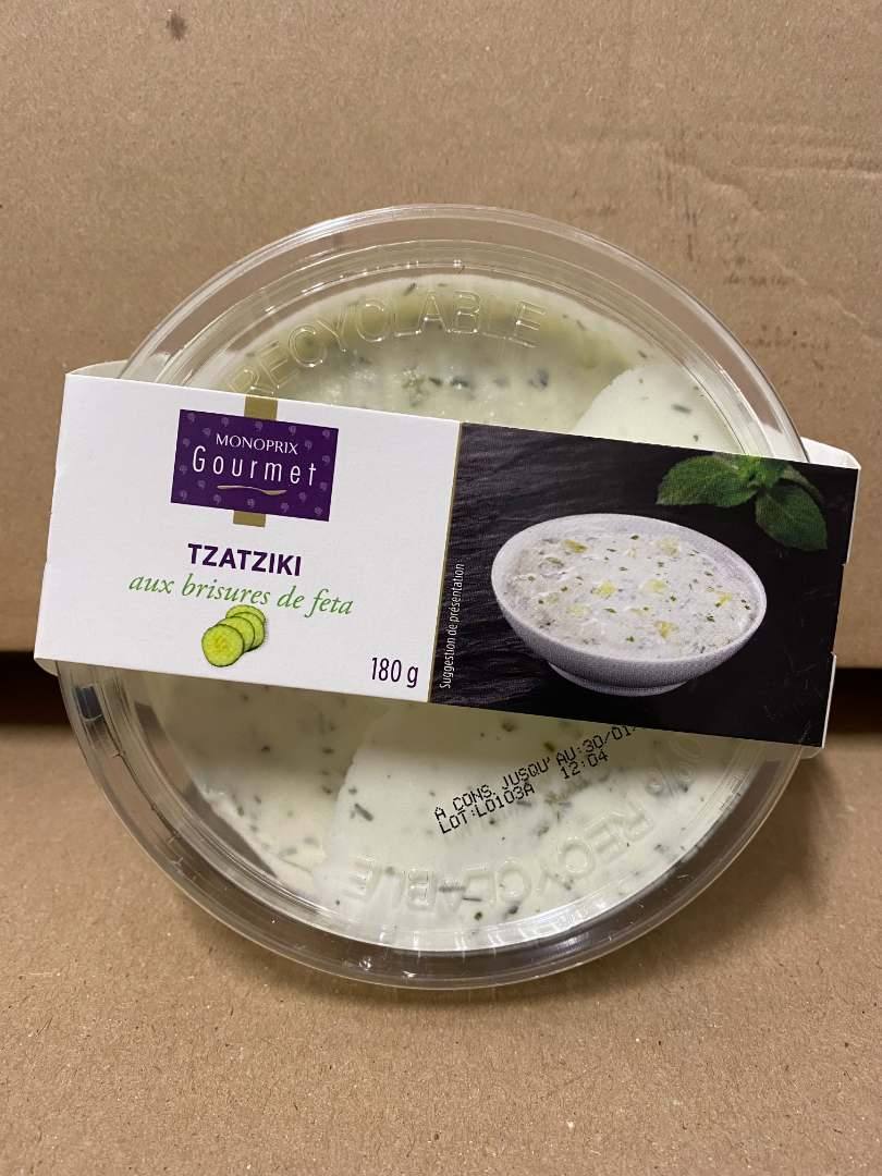 Tzatziki feta 180g Monoprix Gourmet : photo du produit rappelé le 12/01/2022