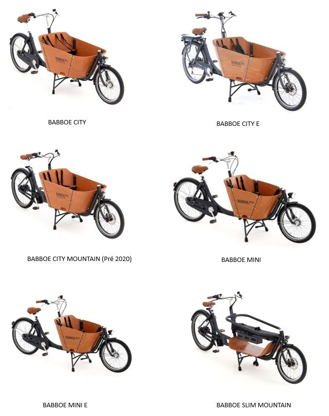 Vélos cargos city, city e, city mountain (pré 2020), mini, mini Babboe : photo du produit rappelé le 30/04/2024