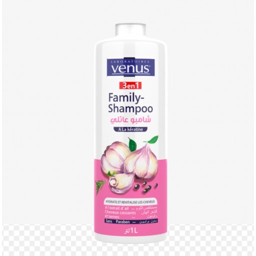 Venus familly shampoo a la kératine à l'extrait d'ail : photo du produit rappelé le 25/09/2026