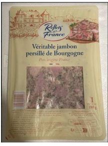 Véritable jambon persillé de bourgogne Reflets de France : photo du produit rappelé le 22/11/2023
