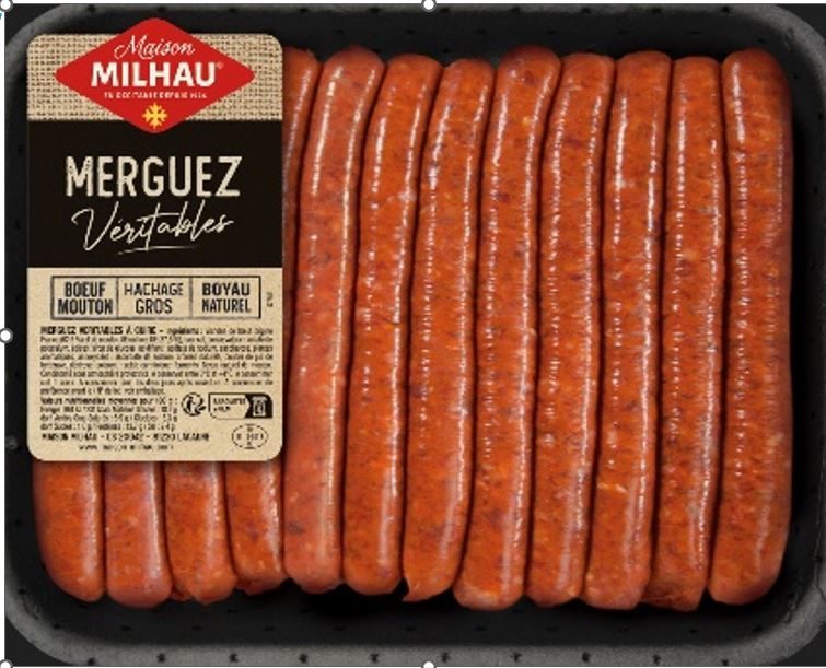 Veritable merguez Maison Milhau : photo du produit rappelé le 20/02/2024