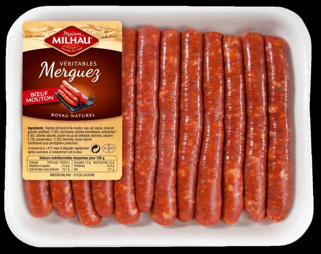 Véritable merguez Maison Milhau : photo du produit rappelé le 06/03/2023