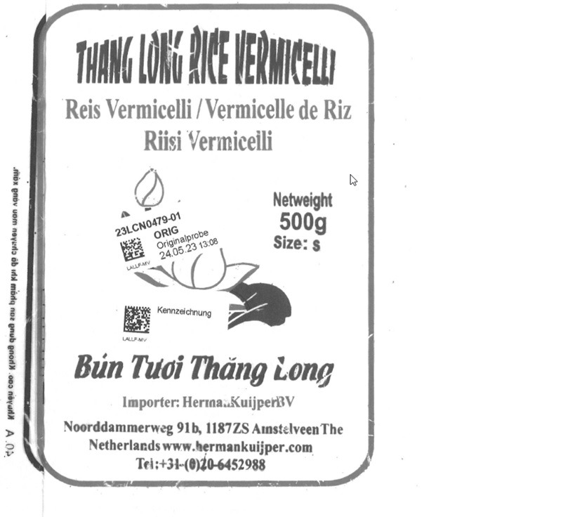 Vermicelle de riz Bun Tuoi Thang Long : photo du produit rappelé le 03/08/2023