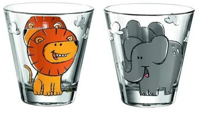 Verres bambini motifs lion et éléphant Leonardo : photo du produit rappelé le 22/11/2022