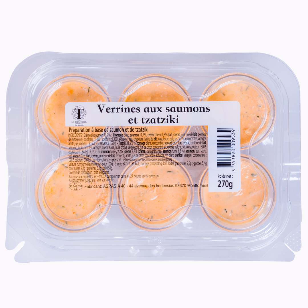 Verrines saumon tzatziki Le Traiteur Gourmet : photo du produit rappelé le 12/01/2022