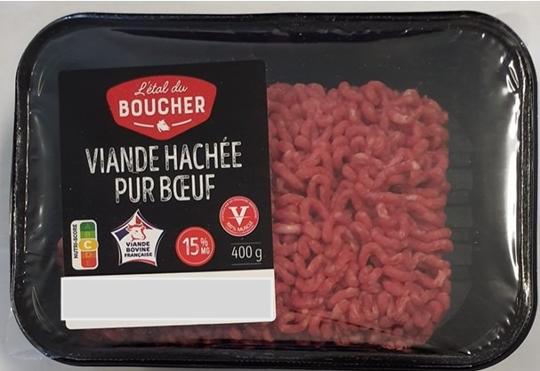 Viande de bœuf hachée 15% mg 400g L’Étal du Boucher : photo du produit rappelé le 17/10/2025