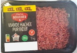 Viande de boeuf hachée 20% mg 1kg xxl L’Étal du Boucher : photo du produit rappelé le 24/10/2025