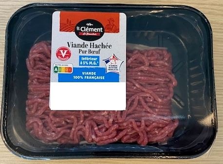 Viande hache pur bœuf 5% 300g ST Clement le Boucher : photo du produit rappelé le 27/06/2024