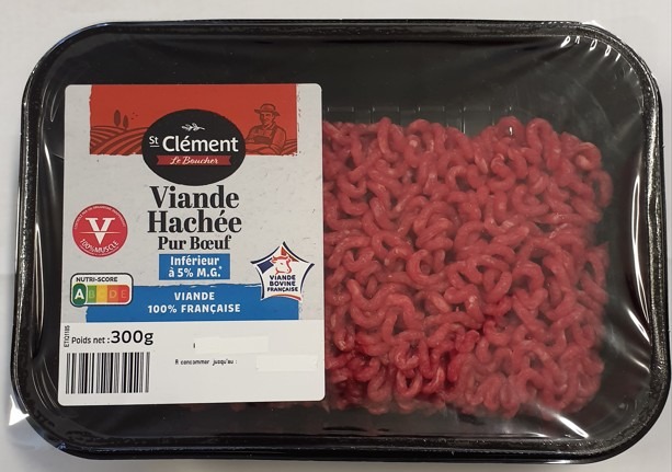 Viande hache pur bœuf 5% 300g ST Clement le Boucher® : photo du produit rappelé le 26/03/2026