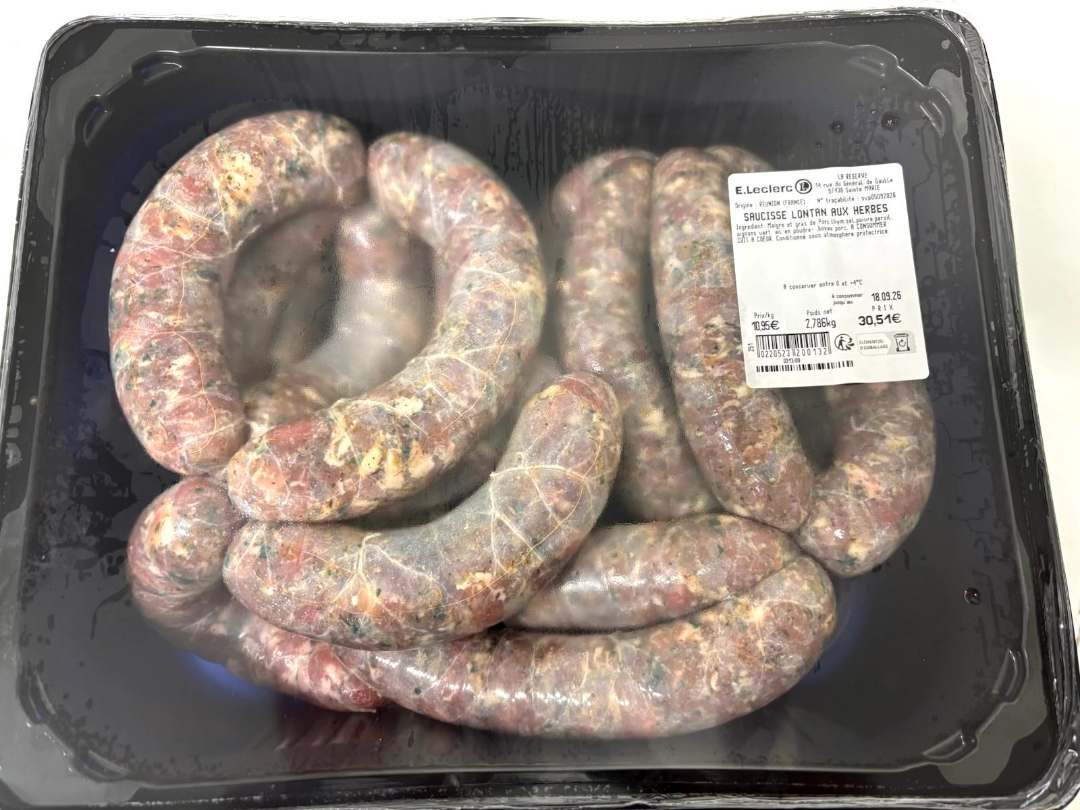 Viande hachée de porc rayon vendu au rayon E.Leclerc la Réserve : photo du produit rappelé le 09/09/2026