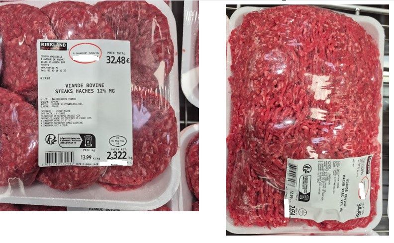 Viande hachée Kirkland Signature : photo du produit rappelé le 16/03/2026
