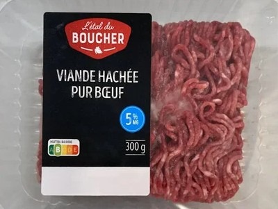 Viande hachée pur bœuf 5%mg L'Etal du Boucher : photo du produit rappelé le 30/09/2026