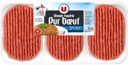 Viande hachée U et Prix Mini : photo du produit rappelé le 25/07/2023