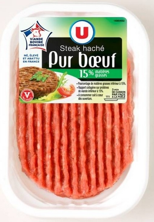 Viande hachée U et Prix Mini : photo 4 sur 5 du produit rappelé le 25/07/2023