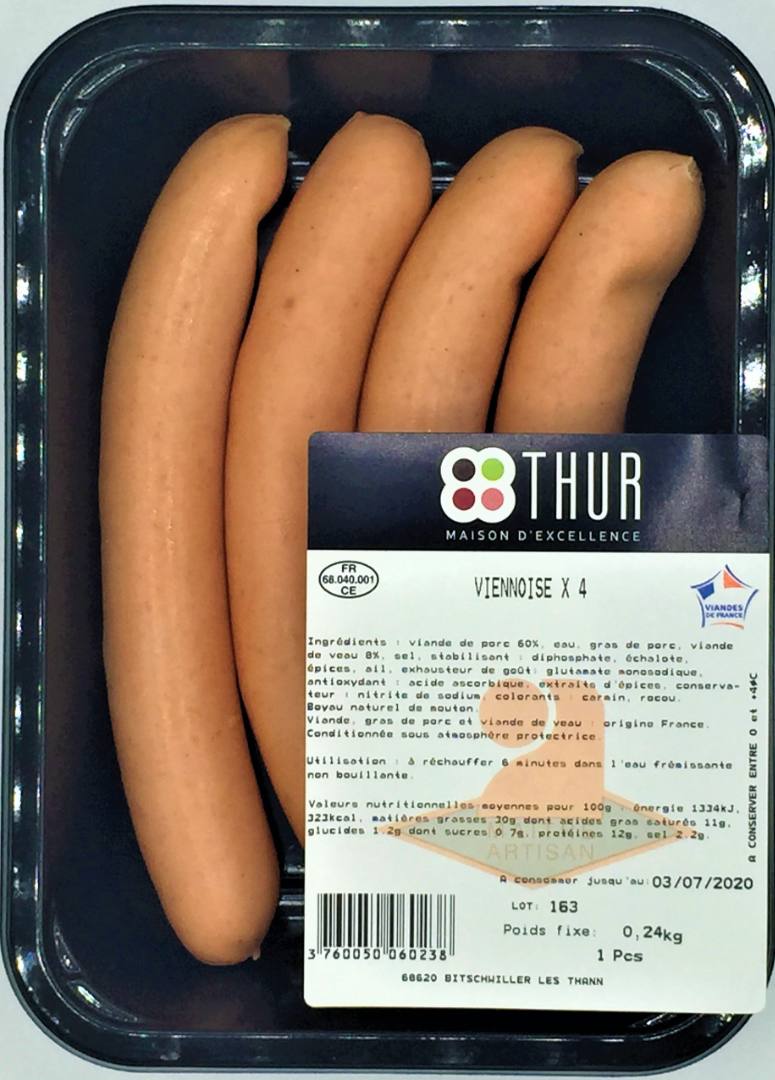 Viennoises Charcuterie de la Thur : photo du produit rappelé le 15/11/2021