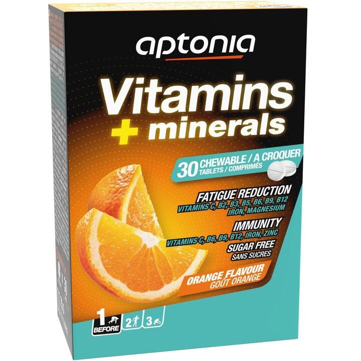 Vitamins + minerals 30 comprimés goût orange Aptonia : photo du produit rappelé le 24/08/2021