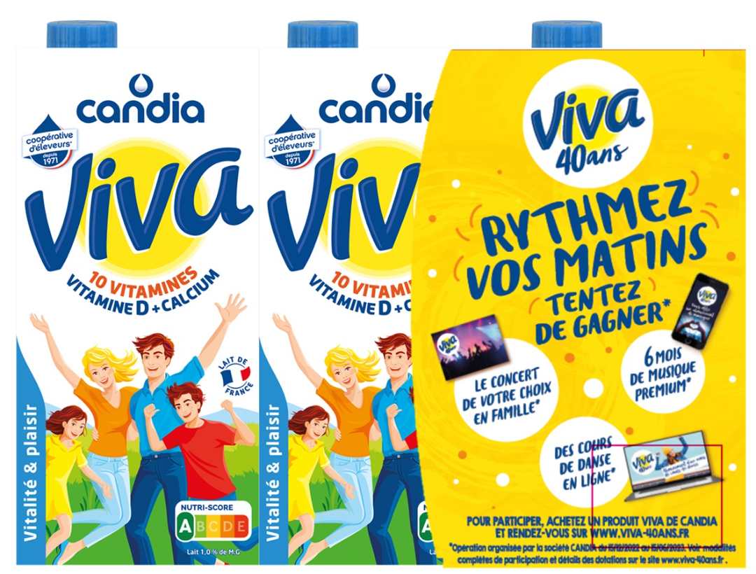 Viva 1% mg 10 vitamines – brique 1l x 6 : photo du produit rappelé le 20/01/2023