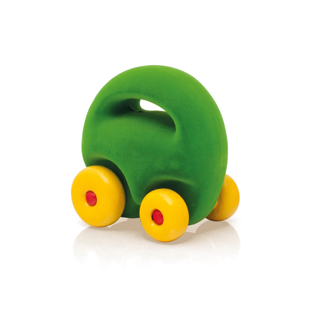 Voiture mascotte verte Rubbabu : photo du produit rappelé le 11/01/2024