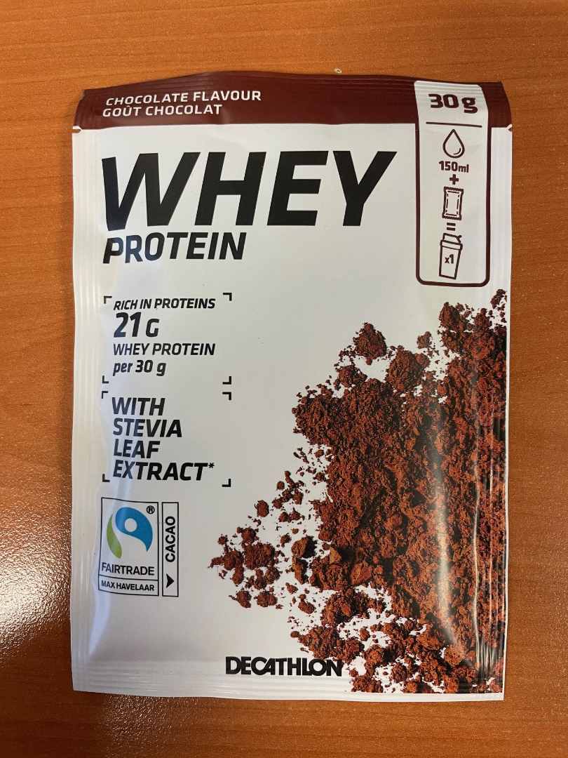 Whey protein 30g _ goût chocolat Decathlon : photo du produit rappelé le 18/11/2024