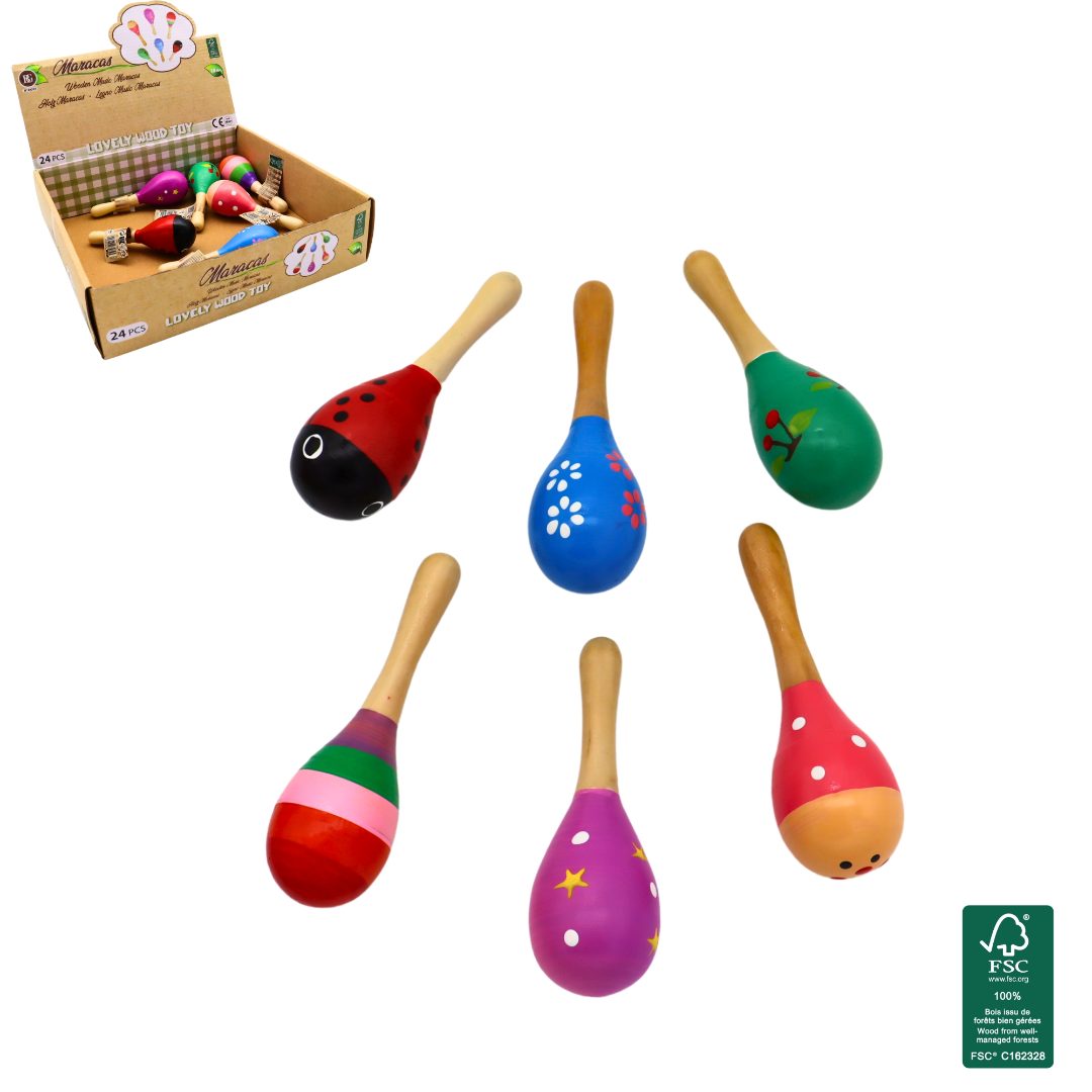 Wooden music maracas B&G International : photo du produit rappelé le 22/05/2024