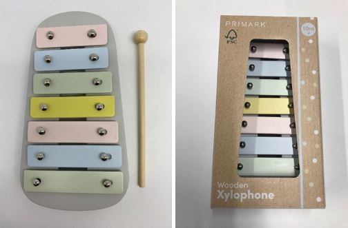 Wooden xylophone Primark : photo du produit rappelé le 25/03/2022
