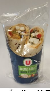 Wrap chevre legumes 180g u : photo du produit rappelé le 03/04/2023