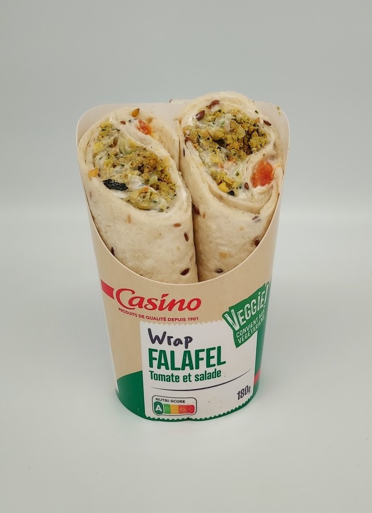 Wrap falafel tomate et salade 180g Casino : photo du produit rappelé le 22/07/2024