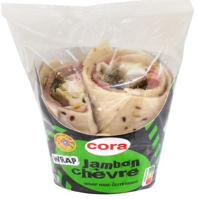 Wrap jambon chèvre Cora : photo du produit rappelé le 03/04/2023