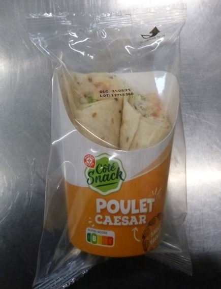 Wrap plt sce caesar 190g coté snack : photo du produit rappelé le 24/04/2024
