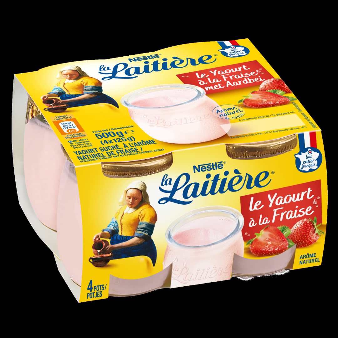 Yaourt a la fraise 4x125g La Laitiere : photo du produit rappelé le 24/02/2023