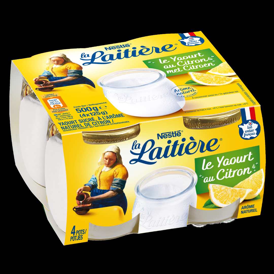 Yaourt au citron 4x125g La Laitiere : photo du produit rappelé le 23/02/2023