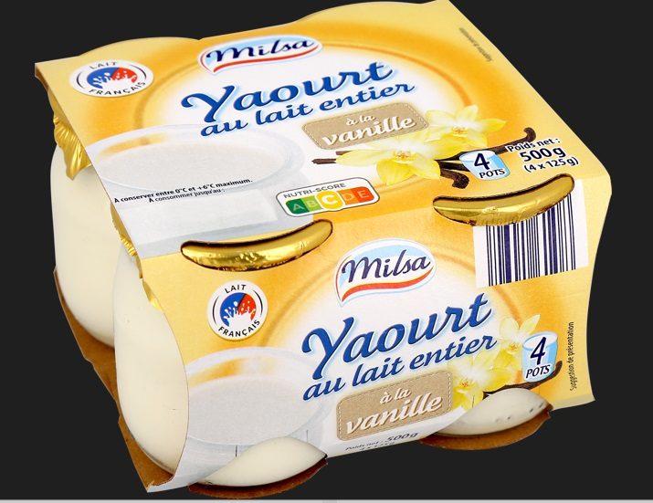 Yaourt au lait entier a la vanille x125g Milsa : photo du produit rappelé le 22/02/2023