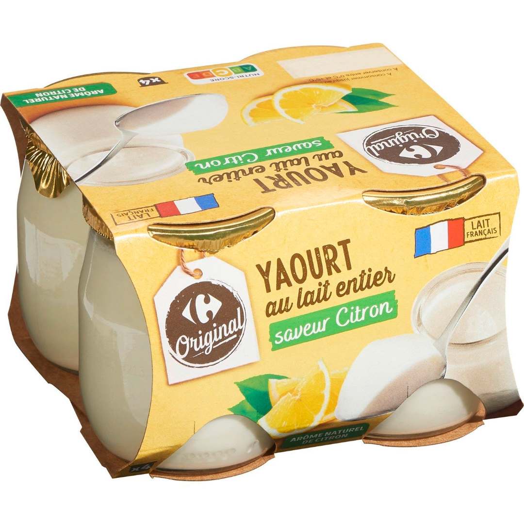 Yaourt au lait entier pot verre Carrefour Original : photo 4 sur 4 du produit rappelé le 23/02/2023