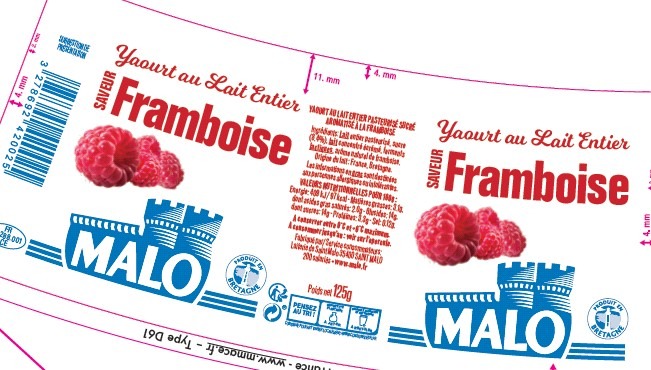 Yaourt au lait entier saveur framboise Malo : photo du produit rappelé le 13/06/2022