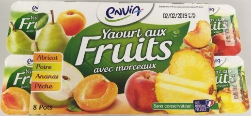 Yaourt aux fruits avec morceaux Envia : photo du produit rappelé le 01/12/2021