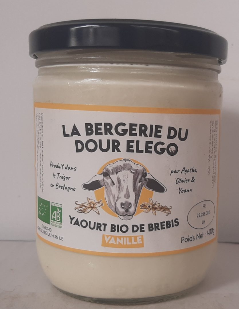 Yaourt bio de brebis vanille La Bergerie du Dour Elego : photo du produit rappelé le 20/08/2024