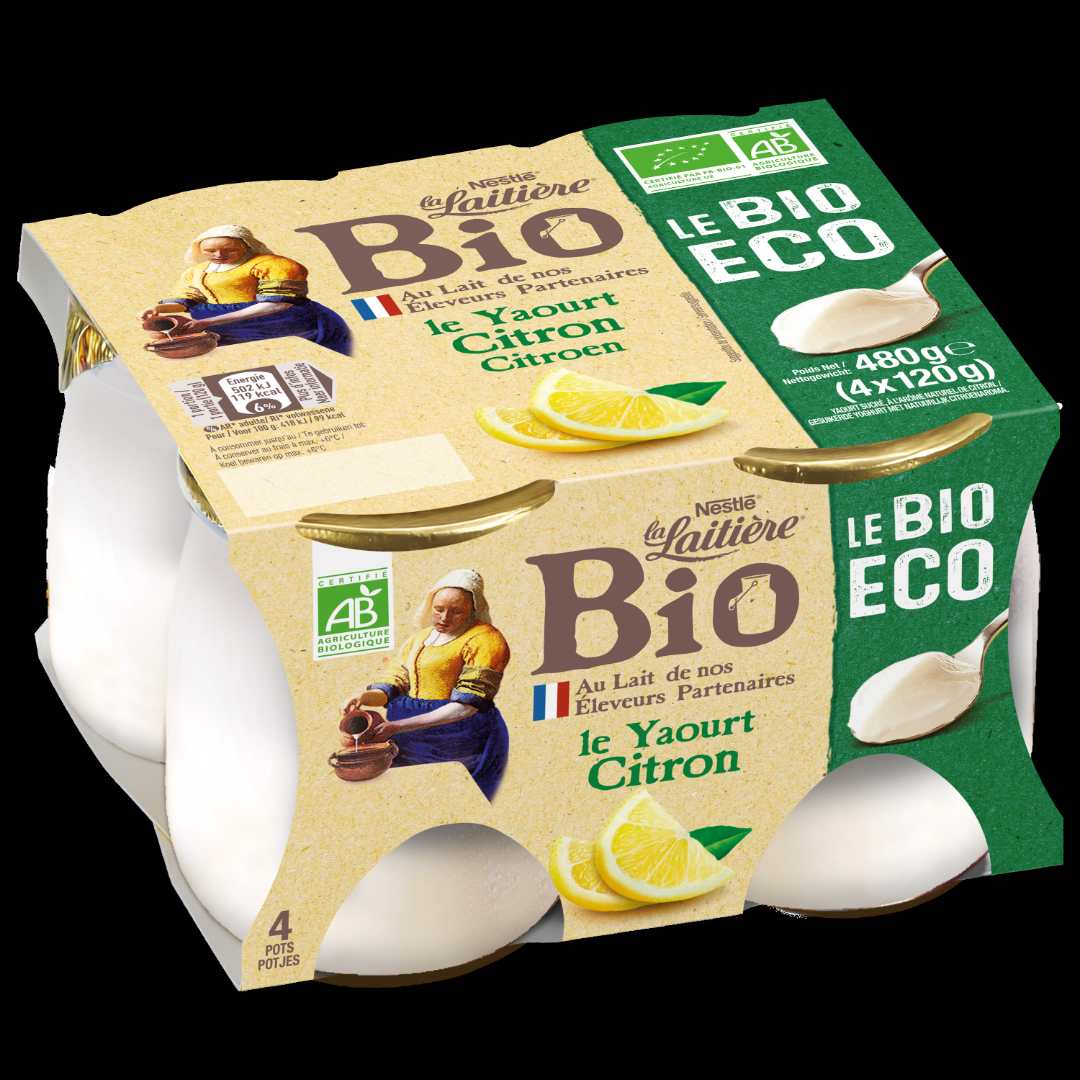 Yaourt bio eco 4x120g La Laitiere : photo du produit rappelé le 23/02/2023