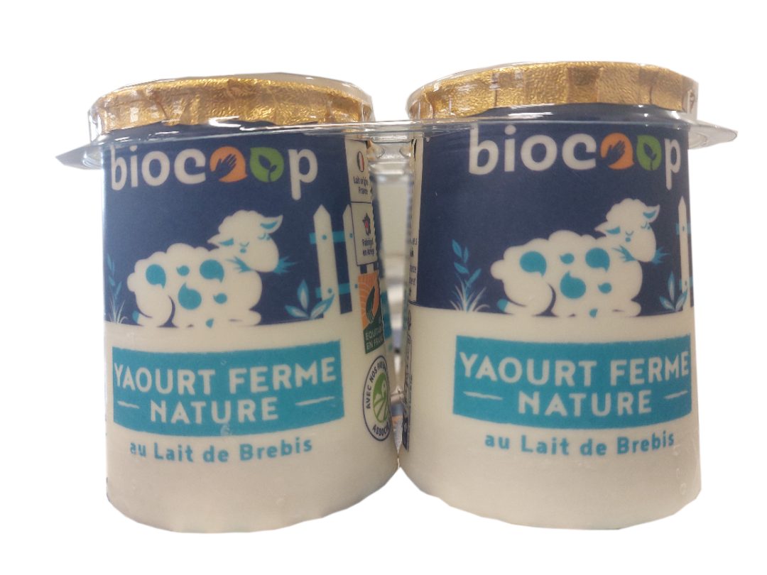 Yaourt ferme au lait de brebis Biocoop : photo du produit rappelé le 02/05/2023