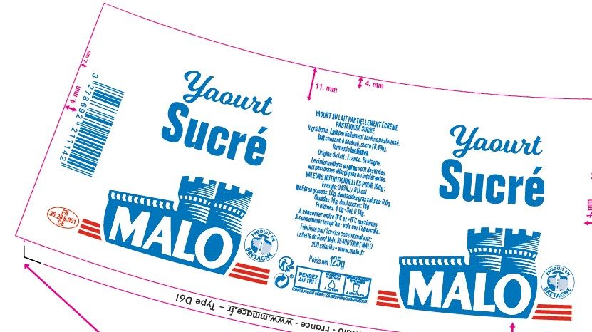 Yaourt sucré Malo : photo du produit rappelé le 13/06/2022