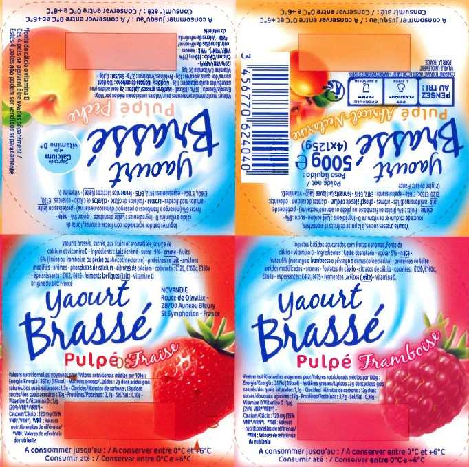 Yaourts aux fruits pulpés : photo du produit rappelé le 23/11/2021