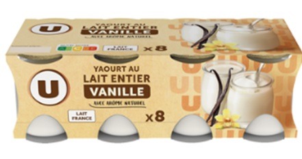 Yaourts pot verre U : photo du produit rappelé le 23/02/2023